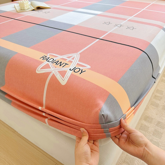 91家纺网 家纺一手货源 找家纺 家贝爱 2024新款3倍加厚水洗棉床笠床单 星空粉