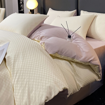 （总）金鑫汇 2024新款提花小方格全棉套件单品系列-四件套