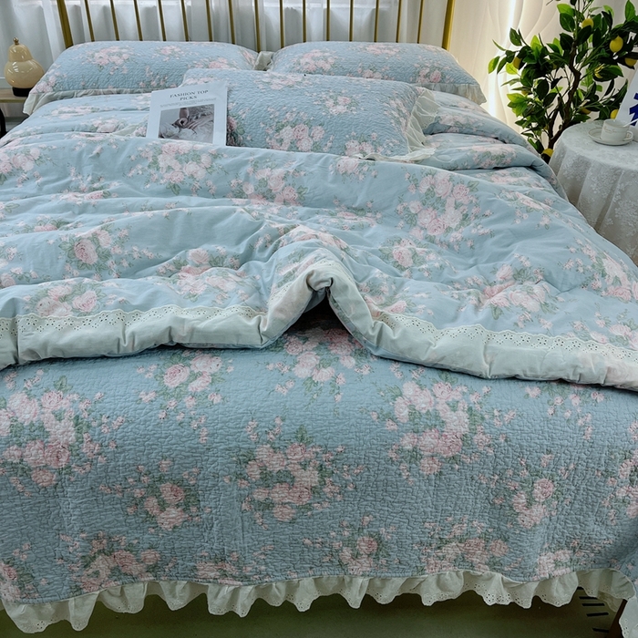 91家纺网 家纺一手货源 找家纺 暖居 2024新款包边春秋被床盖四件套 苏里南