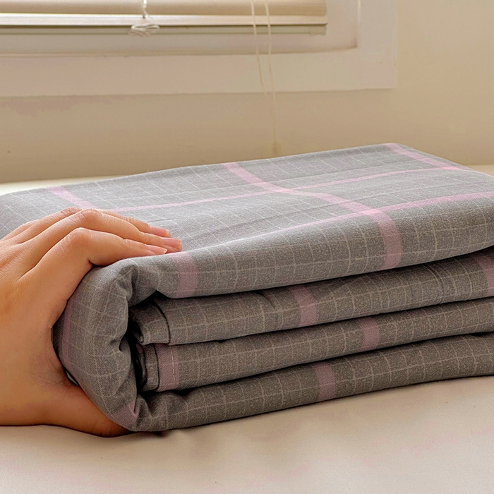 91家纺网 家纺一手货源 找家纺 家贝爱 2024新款3倍加厚水洗棉床笠床单 绅士灰