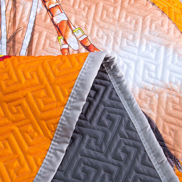 91家纺网 家纺一手货源 找家纺 爵仕家纺 2025新款凉感真丝床盖三件套 赛马场