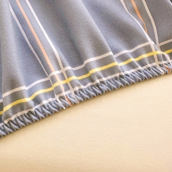 91家纺网 家纺一手货源 找家纺 家贝爱 2024新款3倍加厚水洗棉床笠床单 简尚灰