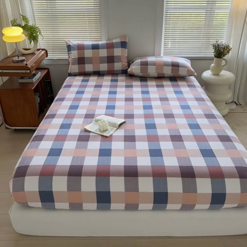 91家纺网 家纺一手货源 找家纺 家贝爱 2024新款3倍加厚水洗棉床笠床单 几何世界