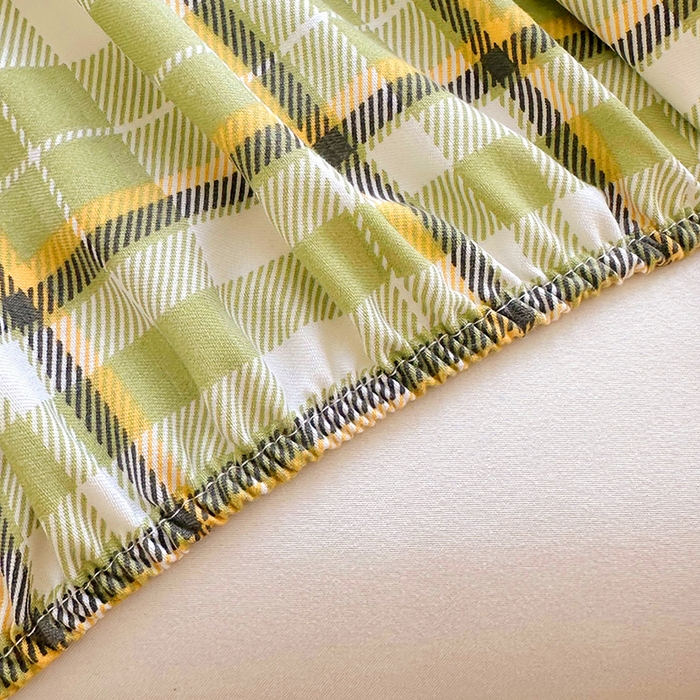 91家纺网 家纺一手货源 找家纺 家贝爱 2024新款3倍加厚水洗棉床笠床单 暖阳绿