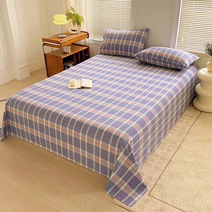 91家纺网 家纺一手货源 找家纺 家贝爱 2024新款3倍加厚水洗棉床笠床单 洛卡蓝