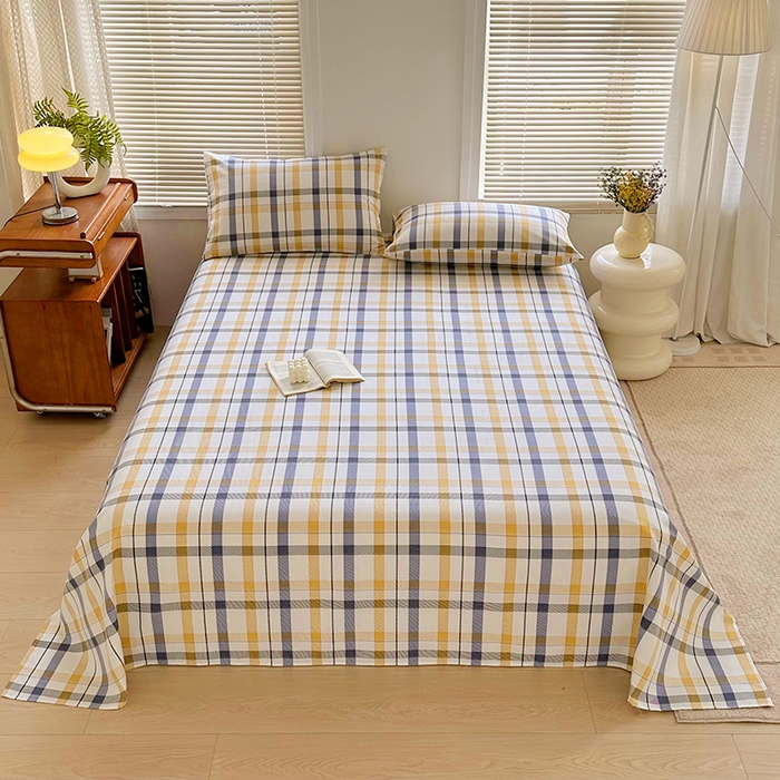 91家纺网 家纺一手货源 找家纺 家贝爱 2024新款3倍加厚水洗棉床笠床单 格调黄