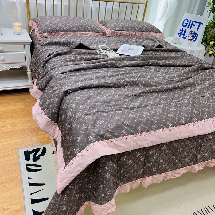 91家纺网 家纺一手货源 找家纺 暖居 2024新款包边春秋被床盖四件套 知画