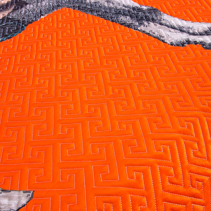 91家纺网 家纺一手货源 找家纺 爵仕家纺 2025新款凉感真丝床盖三件套 郎世宁马