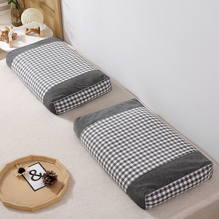 91家纺网 家纺一手货源 找家纺 （总）梦叶草 2024新款全棉色织水洗棉宫廷全荞麦枕头无印良品风格荞麦壳枕芯