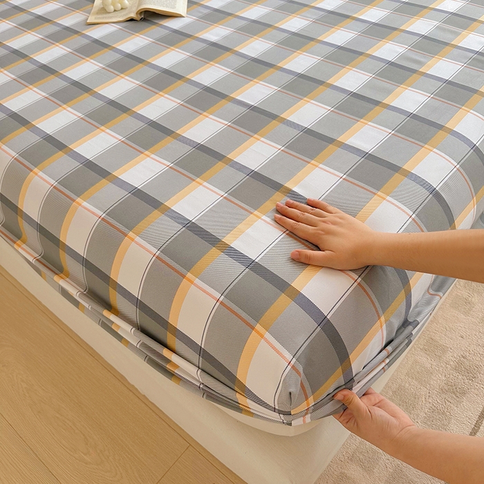 91家纺网 家纺一手货源 找家纺 家贝爱 2024新款3倍加厚水洗棉床笠床单 多维咖