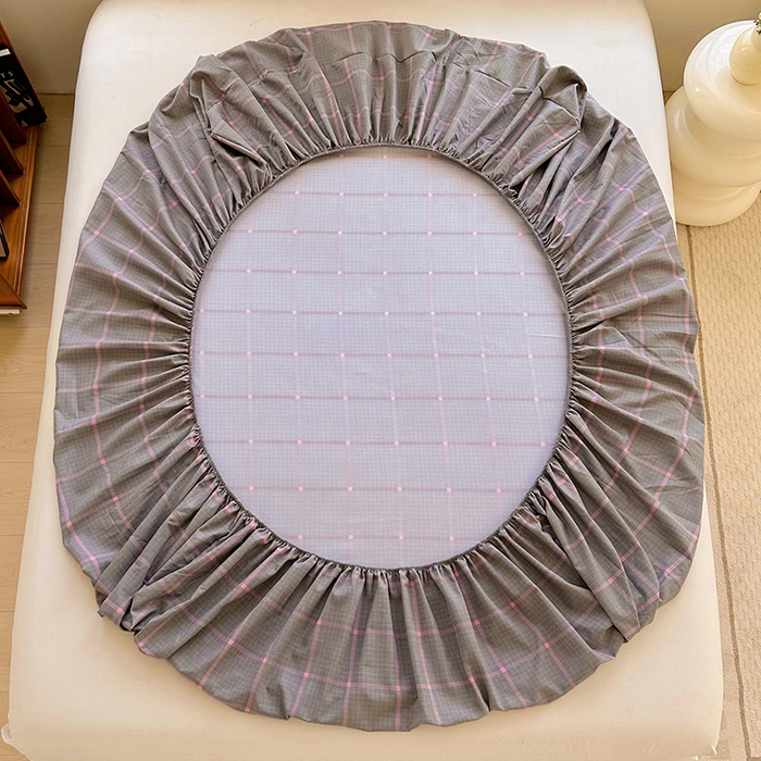 91家纺网 家纺一手货源 找家纺 家贝爱 2024新款3倍加厚水洗棉床笠床单 绅士灰