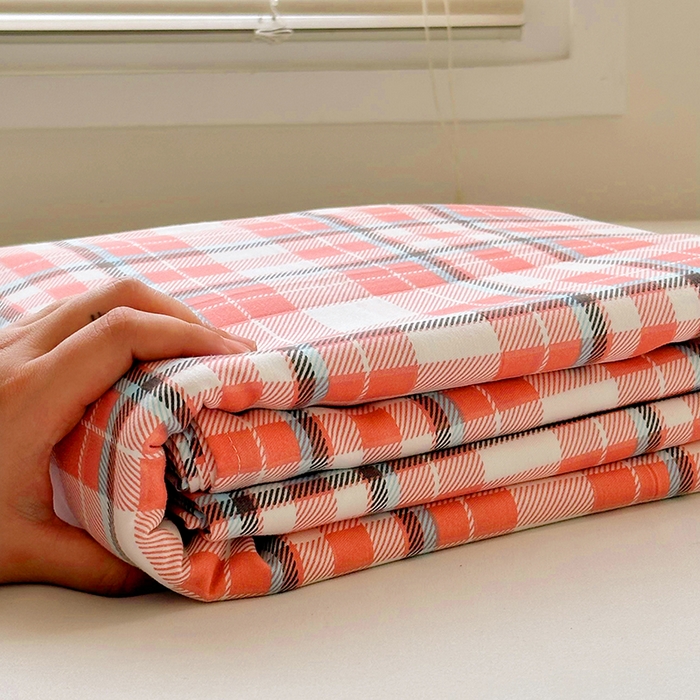 91家纺网 家纺一手货源 找家纺 家贝爱 2024新款3倍加厚水洗棉床笠床单 暖阳红