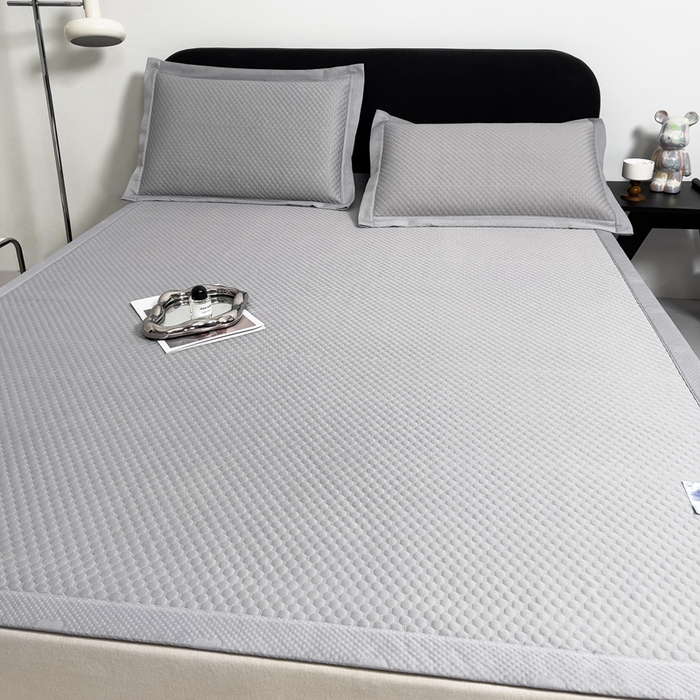 91家纺网 家纺一手货源 找家纺 凉百百 2024新款冰豆豆大豆款凉席冰丝席可折叠收纳直播优选 大豆款-灰