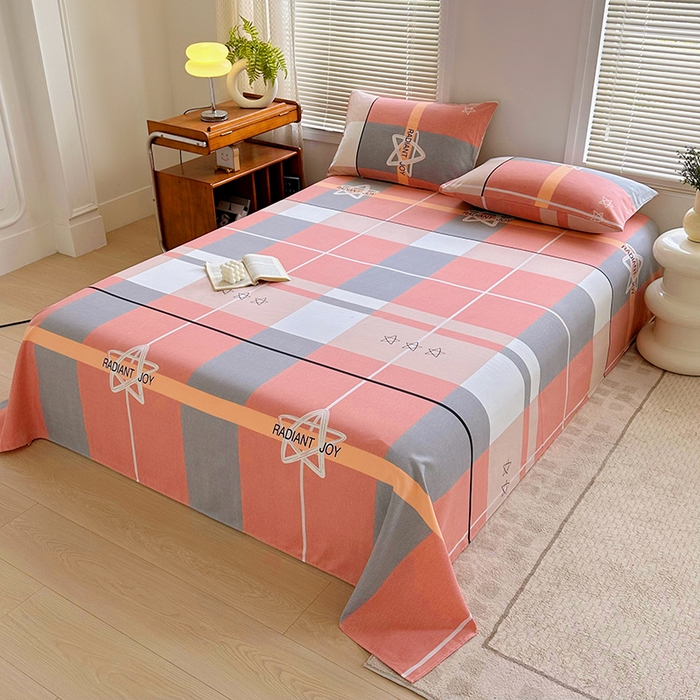 91家纺网 家纺一手货源 找家纺 家贝爱 2024新款3倍加厚水洗棉床笠床单 星空粉