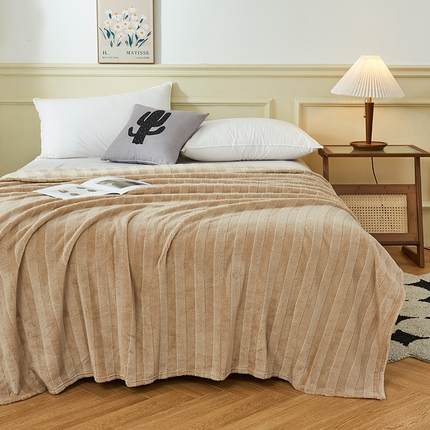 馨米莱家纺 2024新款塔芙蓉多功能盖毯 米色