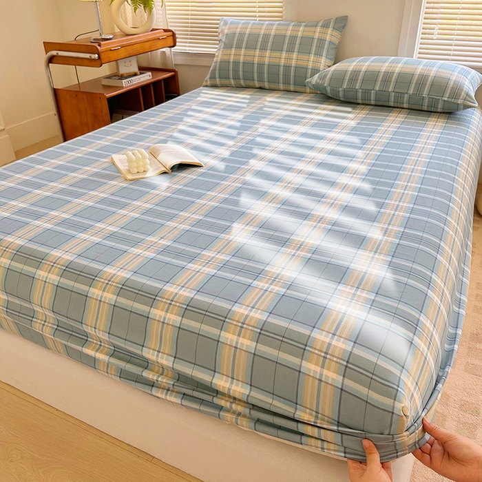 91家纺网 家纺一手货源 找家纺 家贝爱 2024新款3倍加厚水洗棉床笠床单 乐享绿