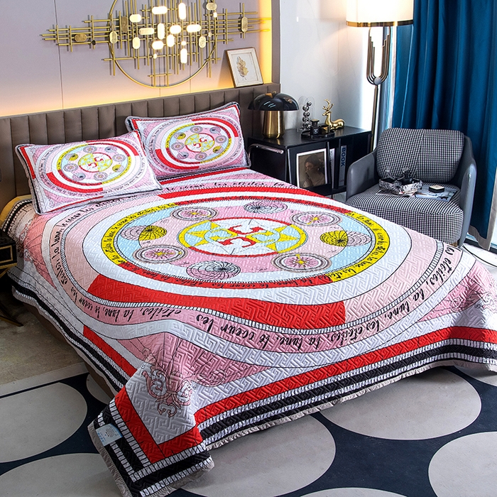 91家纺网 家纺一手货源 找家纺 爵仕家纺 2025新款凉感真丝床盖三件套 指南者