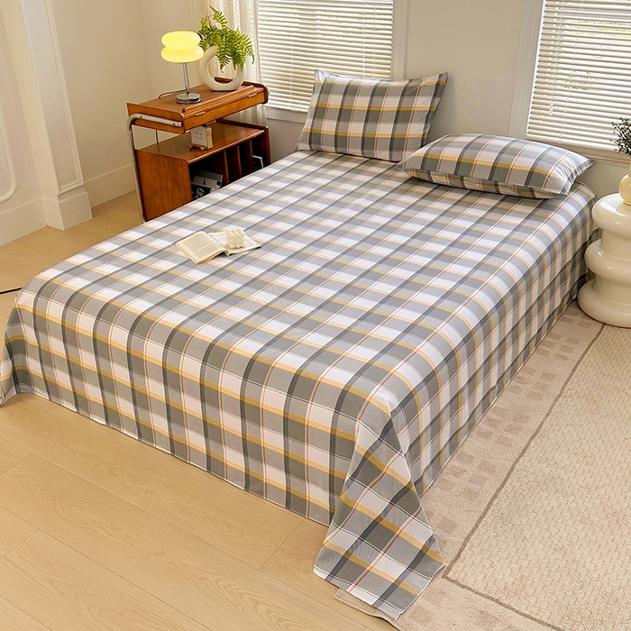 91家纺网 家纺一手货源 找家纺 家贝爱 2024新款3倍加厚水洗棉床笠床单 多维咖