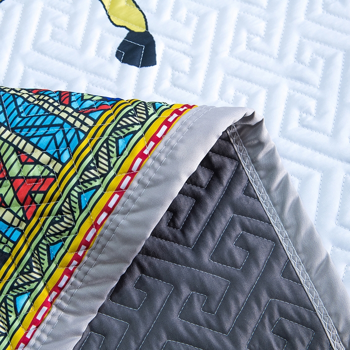 91家纺网 家纺一手货源 找家纺 爵仕家纺 2025新款凉感真丝床盖三件套 骏马白