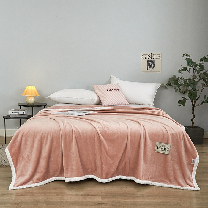 91家纺网 家纺一手货源 找家纺 馨米莱家纺 2024新款牛奶绒盖毯 卡其