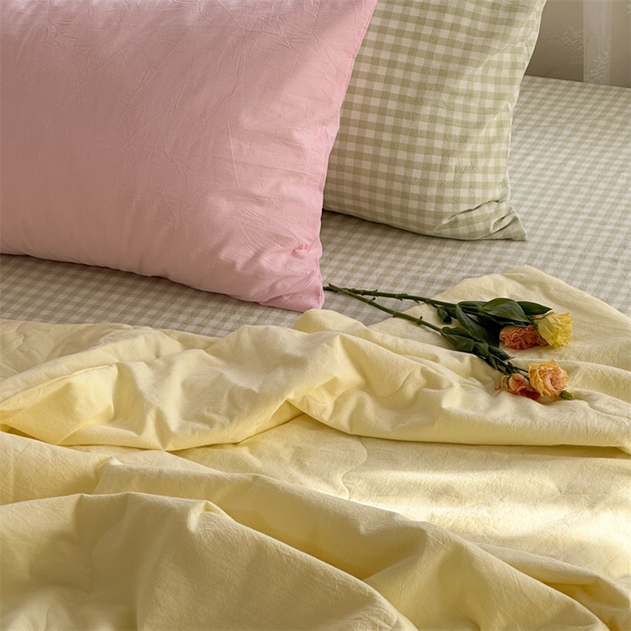 91家纺网 家纺一手货源 找家纺 洋铭区（原狠狠爱） 2024新款毛巾绣水洗棉夏被四件套 兔兔宝贝