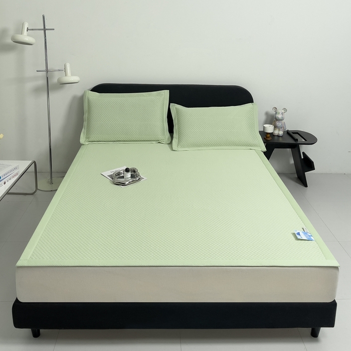 91家纺网 家纺一手货源 找家纺 凉百百 2024新款冰豆豆大豆款凉席冰丝席可折叠收纳直播优选 大豆款-绿