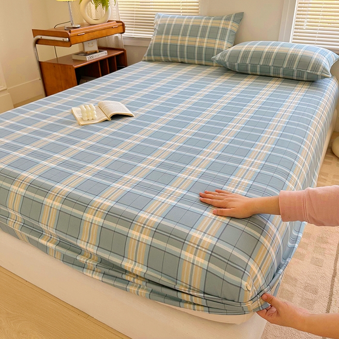 91家纺网 家纺一手货源 找家纺 家贝爱 2024新款3倍加厚水洗棉床笠床单 乐享绿