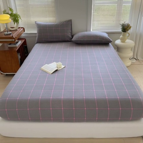 91家纺网 家纺一手货源 找家纺 家贝爱 2024新款3倍加厚水洗棉床笠床单 绅士灰