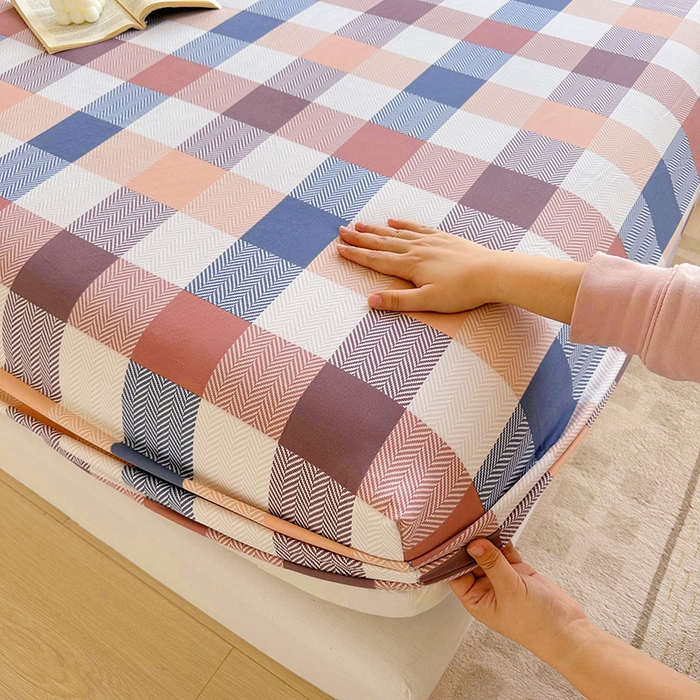 91家纺网 家纺一手货源 找家纺 家贝爱 2024新款3倍加厚水洗棉床笠床单 几何世界