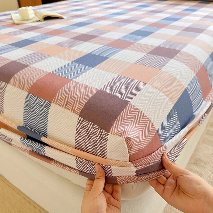 91家纺网 家纺一手货源 找家纺 家贝爱 2024新款3倍加厚水洗棉床笠床单 几何世界