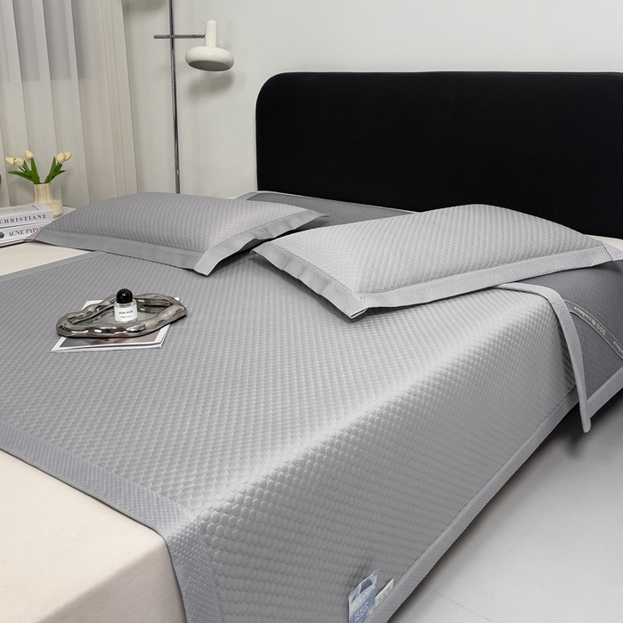 91家纺网 家纺一手货源 找家纺 凉百百 2024新款冰豆豆大豆款凉席冰丝席可折叠收纳直播优选 大豆款-灰