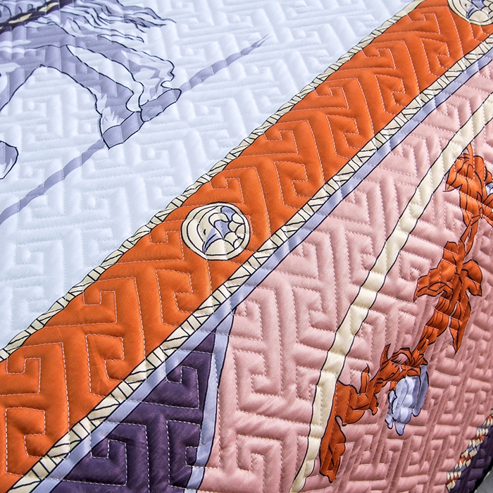 91家纺网 家纺一手货源 找家纺 爵仕家纺 2025新款凉感真丝床盖三件套 宫廷马