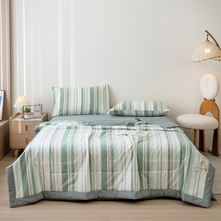 91家纺网 家纺一手货源 找家纺 （总）一加一 2025新款全棉水洗棉色织大豆夏被