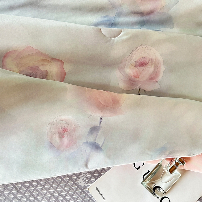 91家纺网 家纺一手货源 找家纺 小芽 2024新款凉感丝夏被 醉清秋