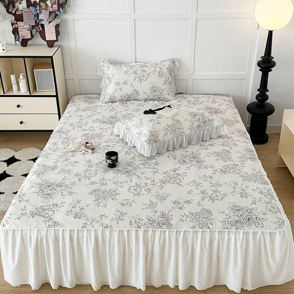 昔可家纺 2024新款A类900D仙仙雪纺床裙冰丝席 绿山墙的安妮