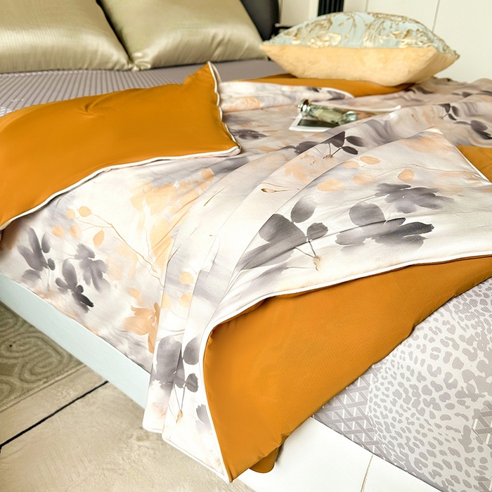 91家纺网 家纺一手货源 找家纺 小芽 2024新款凉感丝夏被 叶舞