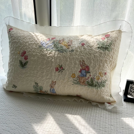 91家纺网 家纺一手货源 找家纺 （总）百寐 2024新款全棉韩版花边夹棉枕套