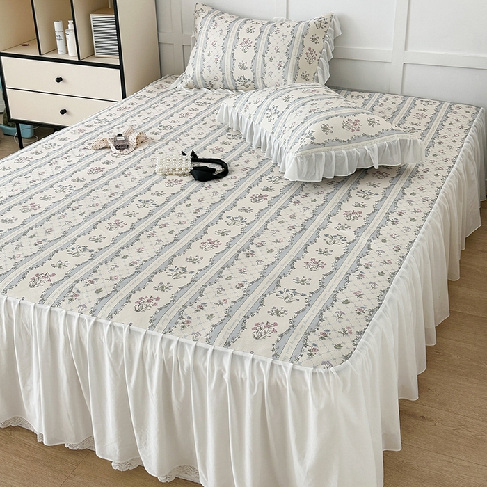 91家纺网 家纺一手货源 找家纺 昔可家纺 2024新款A类900D仙仙雪纺床裙冰丝席 夏日织梦