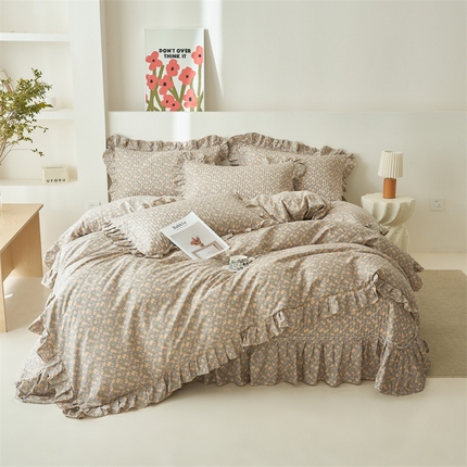 恒爱家纺 2024新款全棉甜美少女四件套 繁花似锦