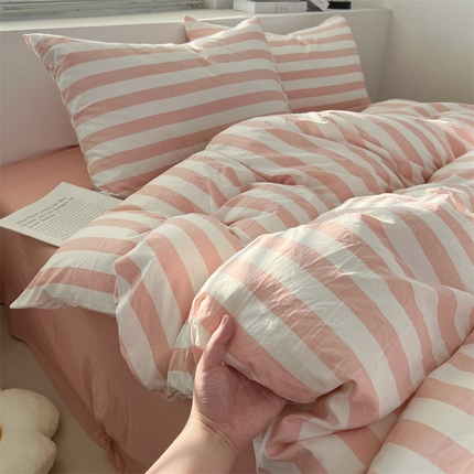 91家纺网 家纺一手货源 找家纺 （总）多品 2024新款高克重水洗棉双层纱皱皱纱单品被套