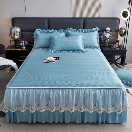 91家纺网 家纺一手货源 找家纺 （总）恒爱家纺 2024新款倾国倾城系列冰豆豆凉感床裙款