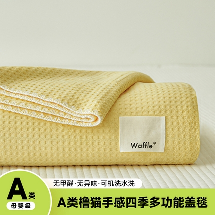 91家纺网 家纺一手货源 找家纺 （总）艾佳 2025新款多功能午睡毯空调毯秋冬床单床盖华夫格双层复合四季毯