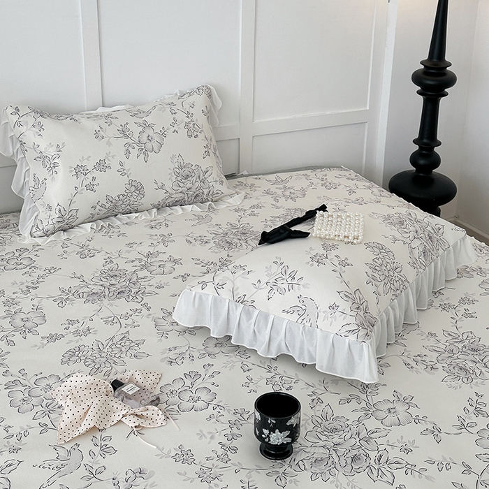 91家纺网 家纺一手货源 找家纺 昔可家纺 2024新款A类900D仙仙雪纺床裙冰丝席 绿山墙的安妮