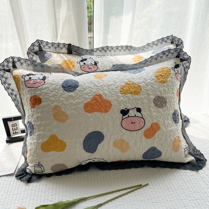 91家纺网 家纺一手货源 找家纺 （总）百寐 2024新款全棉韩版花边夹棉枕套