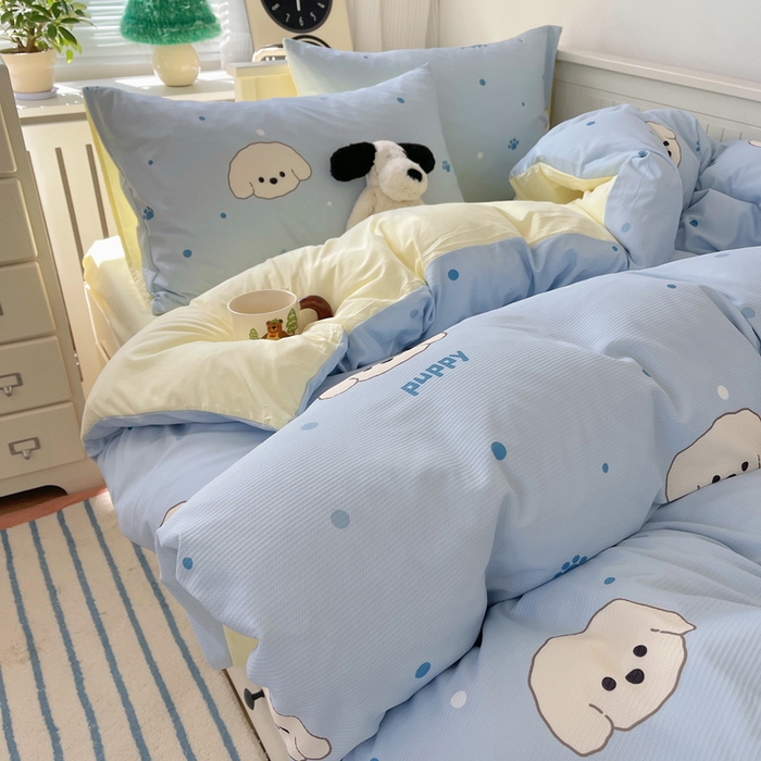 91家纺网 家纺一手货源 找家纺 （总）顾里家纺 2024新款ins韩系华夫格四件套