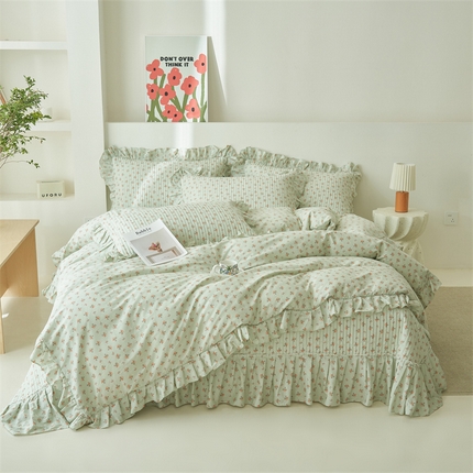 91家纺网 家纺一手货源 找家纺 恒爱家纺 2024新款全棉甜美少女四件套 春暖花开