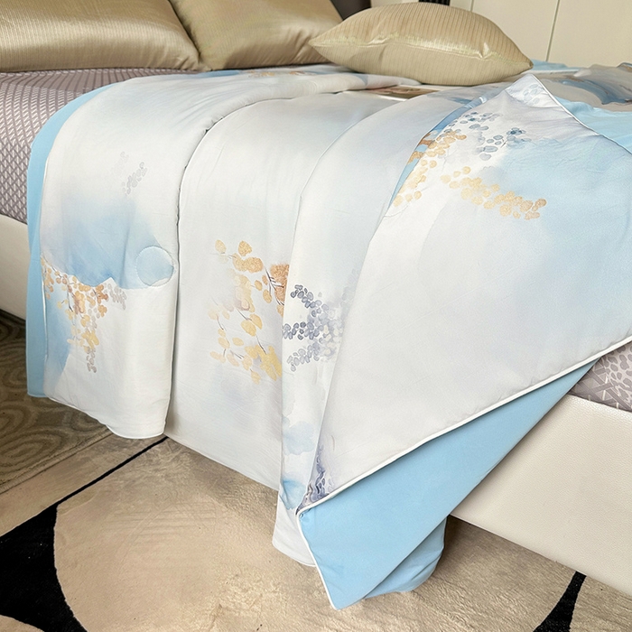 91家纺网 家纺一手货源 找家纺 小芽 2024新款凉感丝夏被 魅影