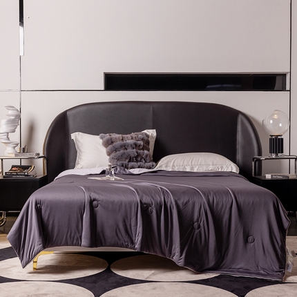 小芽 2024新款凉感丝夏被 深灰+浅灰