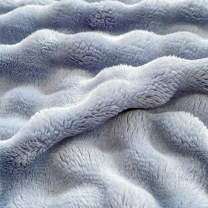 91家纺网 家纺一手货源 找家纺 芸锦豪 2024新款仿兔毛泡泡绒毛毯-卷边款毛毯 湖蓝-卷边