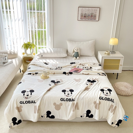 网客家纺 2024新款迪斯尼针织棉夏被 字母米奇